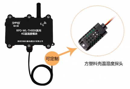 方塑料壳探头4G无线温湿度传感器